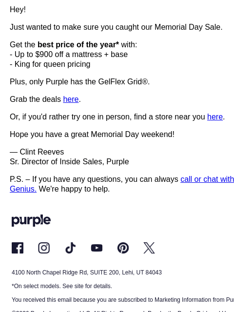 purple newsletter: The best price of the year is happening right now!
