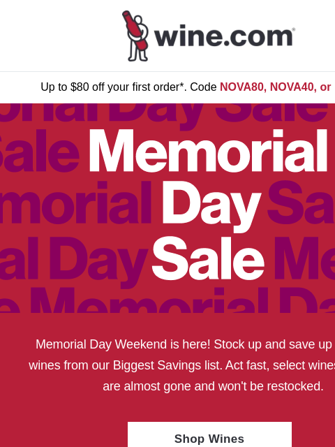 wine newsletter: Biggest Savings up to 60% Plus an Additional $80* ...