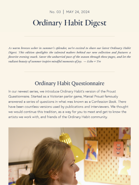 Ordinary Habit Digest 03 | Snacks, a whimsical puzzle, and getting to know Joanna Rosado. ‌ ‌ ‌ ‌ ‌ ‌ ‌ ‌ ‌ ‌ ‌ ‌ ‌ ‌ ‌ ‌ ‌ ‌ ‌ ‌ ‌ ‌ ‌ ‌ ‌ ‌ ‌ ‌ ‌ ‌ ‌ ‌ ‌ ‌ ‌ ‌ ‌ ‌ ‌ ‌ ‌ ‌ ‌ ‌ ‌ ‌ ‌ ‌ ‌ ‌ ‌ ‌ ‌ ‌ ‌ ‌