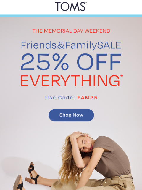 toms newsletter: Must-Have Majorca, Now 25% Off