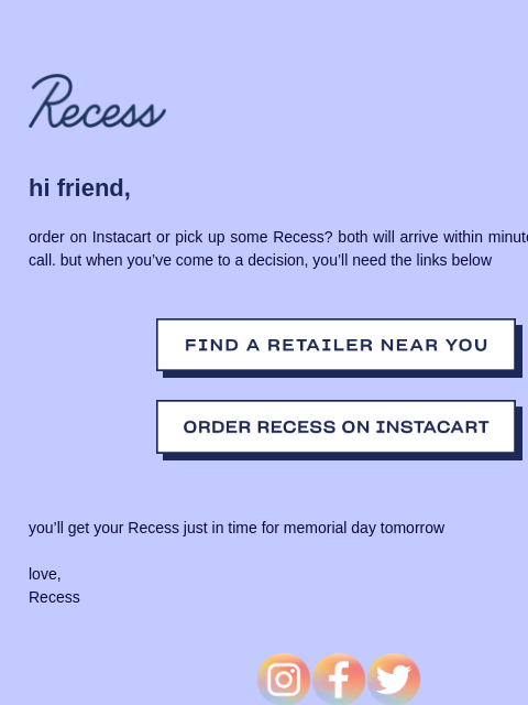 takearecess newsletter: want your Recess today?