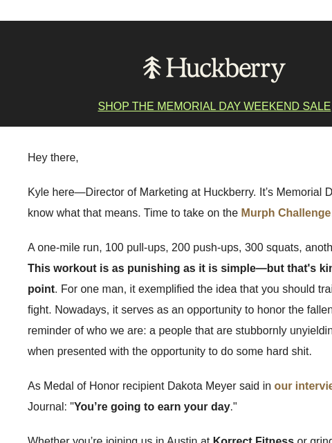 huckberry newsletter: Kyle here.