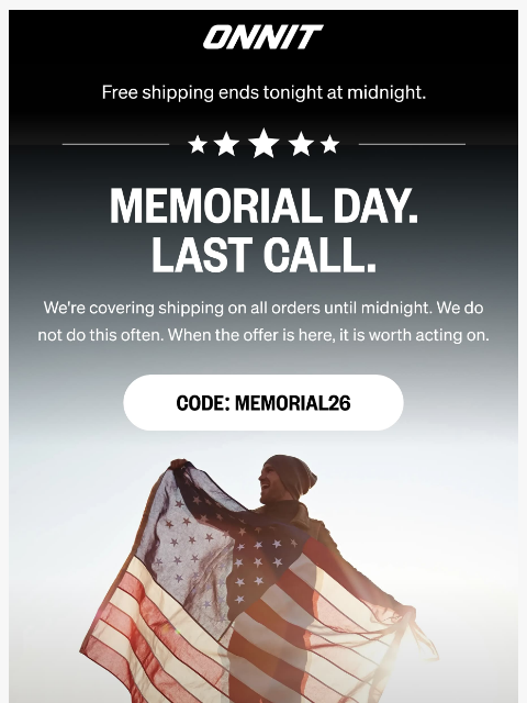 onnit newsletter: Last Chance For Shipping On Us