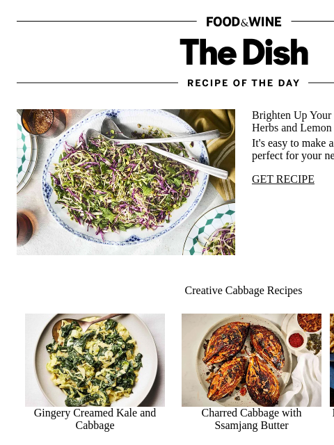 foodandwine newsletter: Lebanese Coleslaw