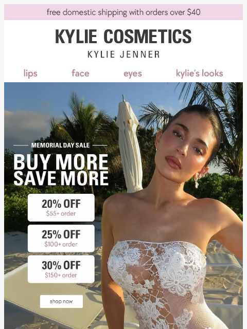 kyliecosmetics newsletter: FINAL hours for up to 30% off 🎆