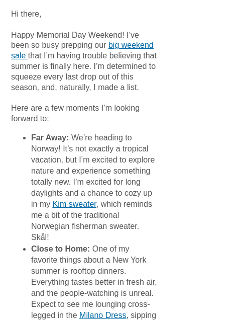 mmlafleur newsletter: From Fjords to Beaches: My Summer Bucket List