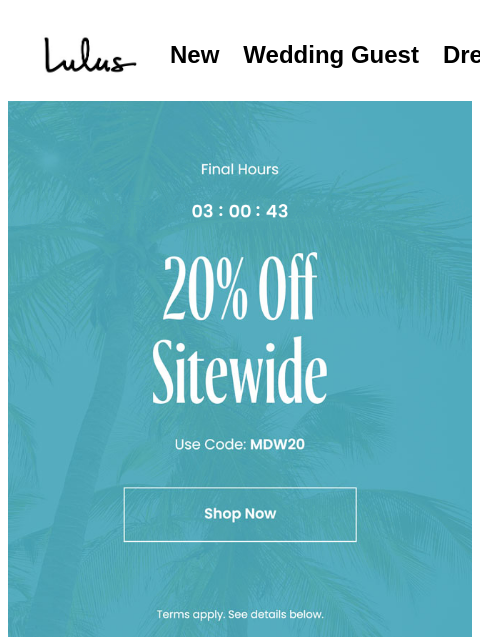lulus newsletter: 🚨 Memorial Day Sale Ends Tonight 🚨​