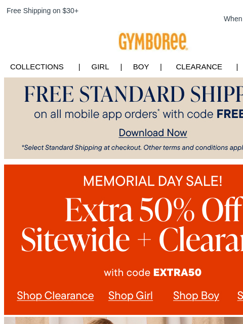 gymboree newsletter: Final Days for Extra 50% Off Everything + Clearanc...