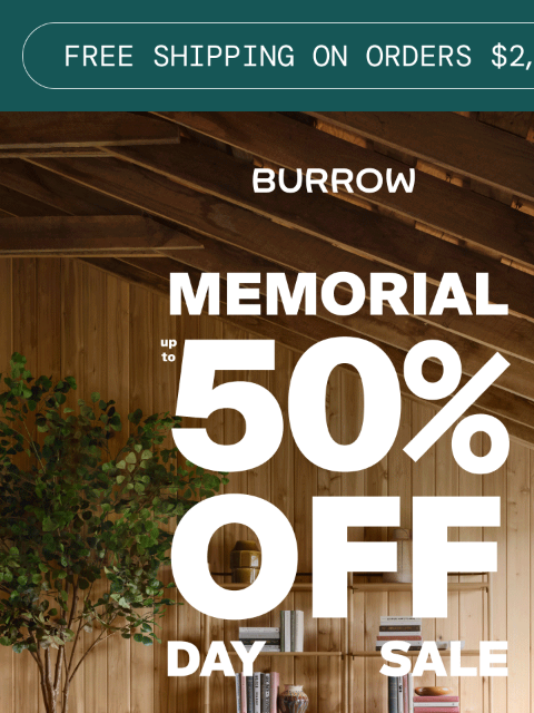burrow newsletter: 2 days left to save up to 50%