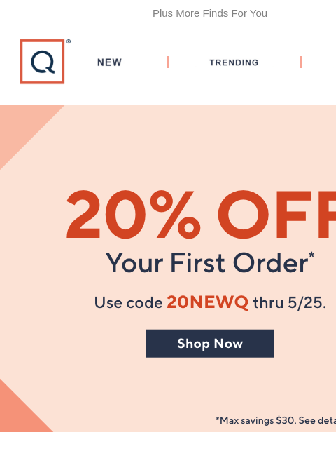qvcemail newsletter: Take 20% Off—Memorial Day Sale Ends Tonight!