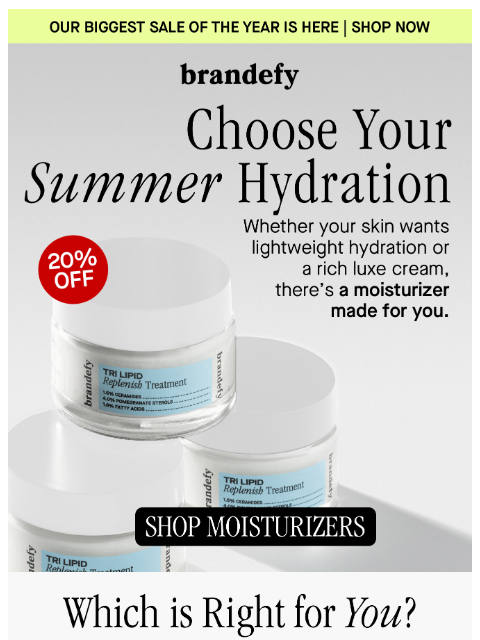 brandefyskin newsletter: Semi-annual sale: Summer hydration
