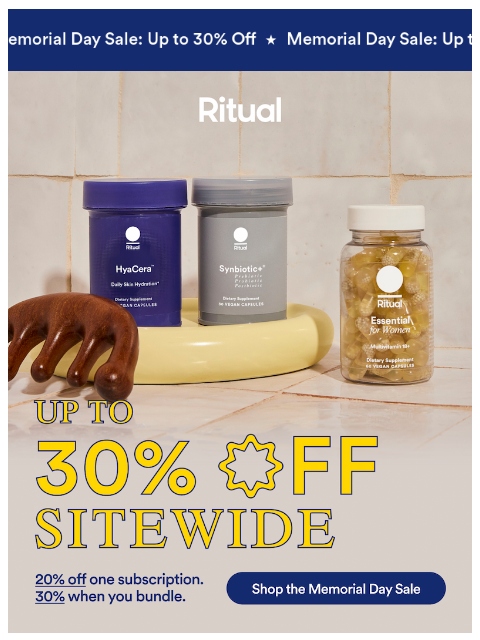 ritual newsletter: You brought the potato salad. We'll bring the 30% ...