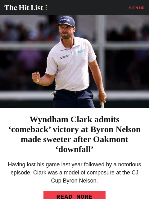 golfdigest newsletter: Inside Wyndham Clark's ‘comeback’ win