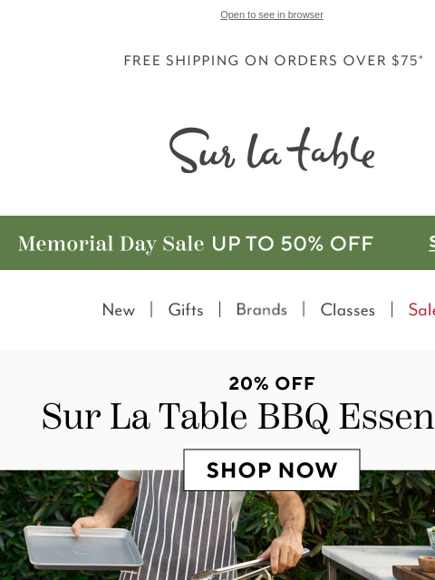 surlatable newsletter: Make Dad's day with savings on grilling staples.