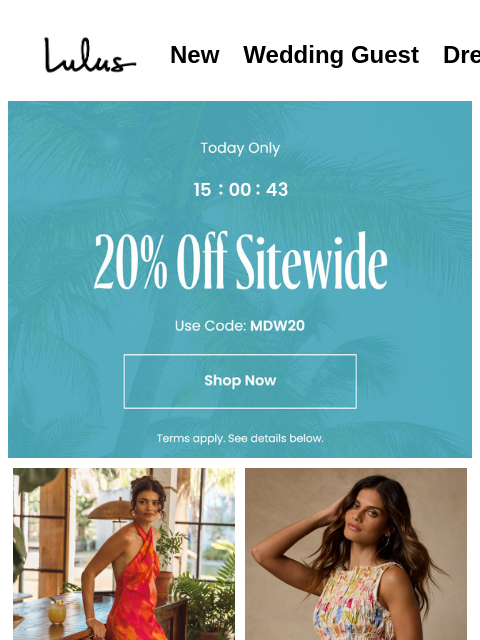 lulus newsletter: 20% Off Sitewide* Memorial Day Sale 🤩​