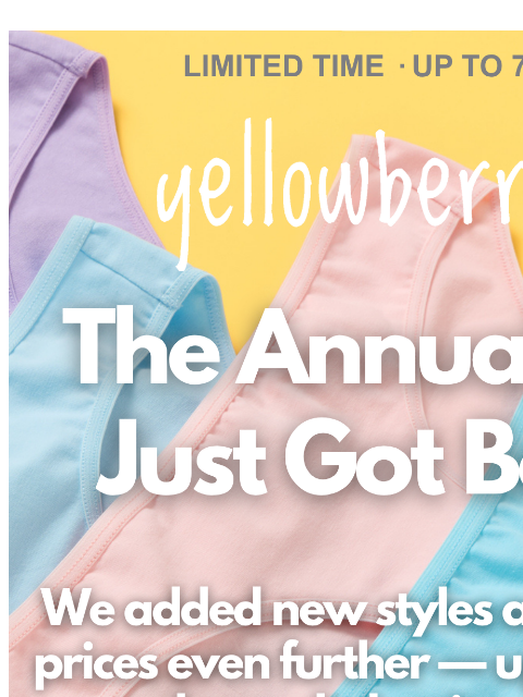 yellowberrycompany newsletter: New styles, up to 75% off ☀️