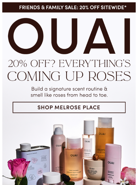 theouai newsletter: Scents & more are 20% off. Just saying