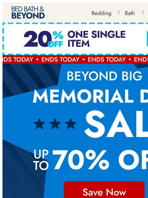 bedbathandbeyond newsletter: Final hours: Up to 70% off sitewide