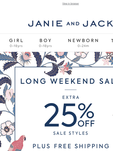 Plus, discover sunny essentials from brands we love. View in browser Stores Janie and Jack Girl Boy Newborn Tween Janie and Jack Girl Boy Newborn Tween We Think You'll Love These Striped Bow Romper