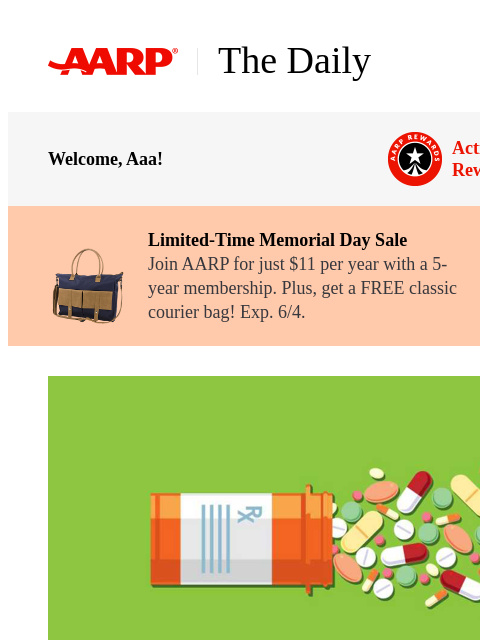 aarp newsletter: The Daily — 8 Medications That Don't Always Mix Wi...