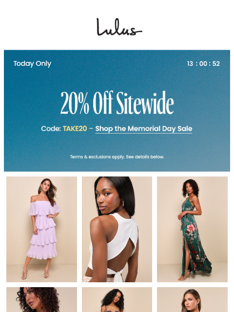 The Memorial Day sale is here—Use code TAKE20 for 20% off sitewide. xoxo Lulus ͏ ͏ ͏ ͏ ͏ ͏ ͏ ͏ ͏ ͏ ͏ ͏ ͏ ͏ ͏ ͏ ͏ ͏ ͏ ͏ ͏ ͏ ͏ ͏ ͏ ͏ ͏ ͏ ͏ ͏ ͏ ͏ ͏ ͏ ͏ ͏ ͏ ͏ ͏ ͏ ͏ ͏ ͏ ͏ ͏ ͏ ͏ ͏ ͏ ͏ ͏ ͏ ͏ ͏ ͏ ͏ ͏ ͏ ͏ ͏ ͏