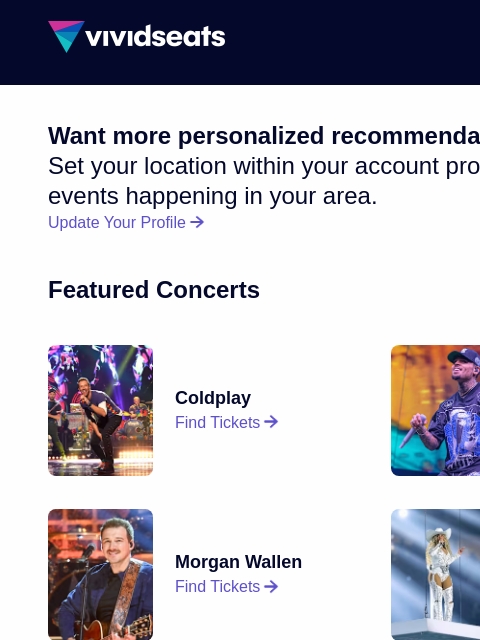 vividseats newsletter: Your National Ticket Update