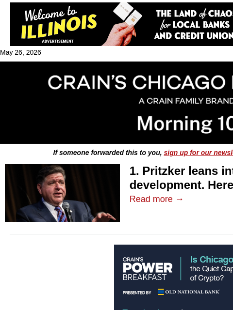 crainalerts newsletter: How Pritzker's economic record looks