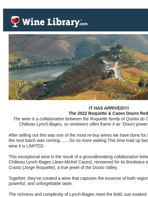 winelibrary newsletter: RARE Limited availability Lynch-Bages from DOURO +...