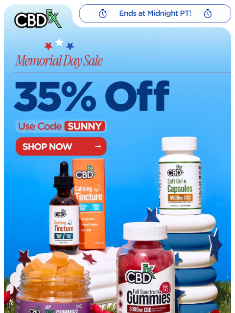 cbdfx newsletter: Hours left for 35% OFF sitewide