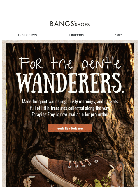 bangsshoes newsletter: Foraging Frog has arrived 🐸🍄