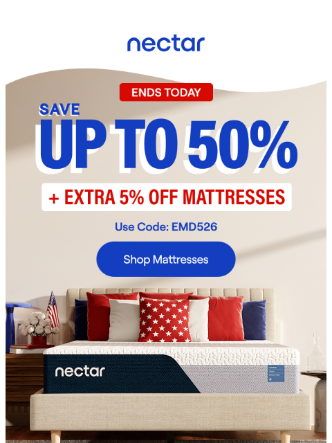 nectarsleep newsletter: Final Hours ⏰: Save Up to 50% + Extra 5% OFF Mattr...