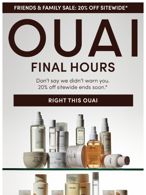 theouai newsletter: FINAL HOURS: 20% off sitewide