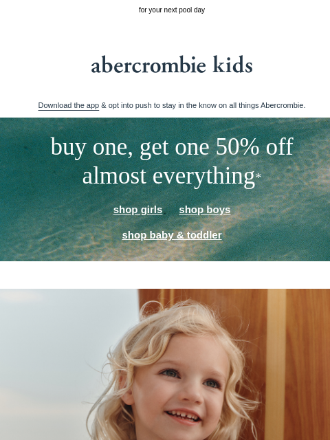 abercrombie newsletter: matching swim for the whole family →