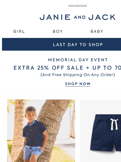 janieandjack newsletter: Our Memorial Day Event is (almost) over