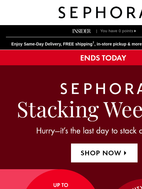 sephora newsletter: LAST CHANCE 🥺 Get up to 50% off select beauty—plu...