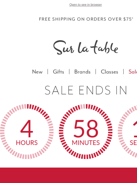 surlatable newsletter: ⏲️ Extra 20% off Clearance ends tonight.