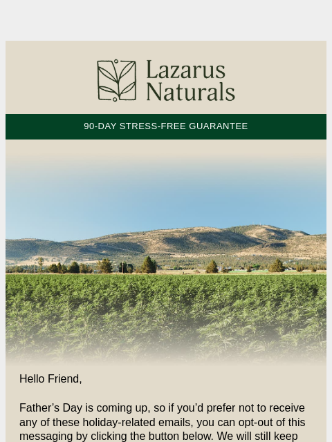 lazarusnaturals newsletter: 👔 Do you want Father's Day emails?