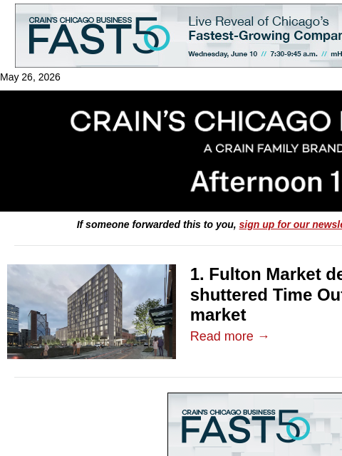 crainalerts newsletter: Fulton Market development site for sale again