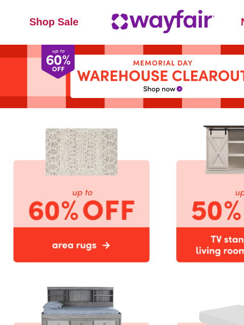 wayfair newsletter: 🔴 ⚪ 🔵 WAREHOUSE CLEAROUT 🔴 ⚪ 🔵