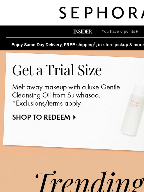 sephora newsletter: Trending on social 🩷
