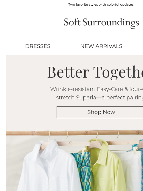 softsurroundings newsletter: Smart Style: Easy-Care & Superla