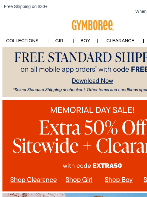 gymboree newsletter: Final Hours for Extra 50% Off Everything + Clearan...