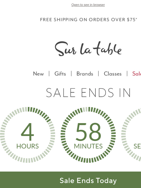 surlatable newsletter: The ⏰ is ticking on our Memorial Day Sale.