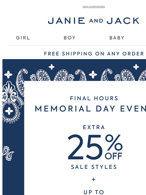 janieandjack newsletter: ⌛Final hours to shop…