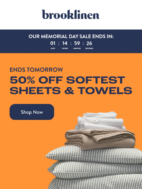 brooklinen newsletter: Limited Time—Get Up to 50% off bundles