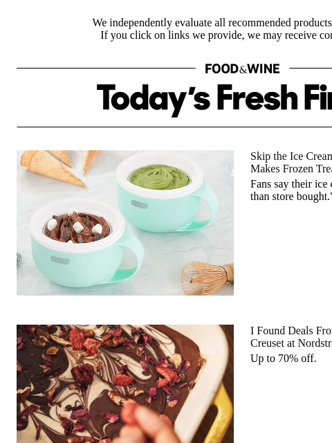 foodandwine newsletter: This Nifty Gadget Whips Up Frozen Treats for Under...