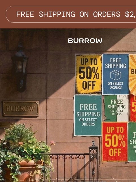 burrow newsletter: More sale, same savings