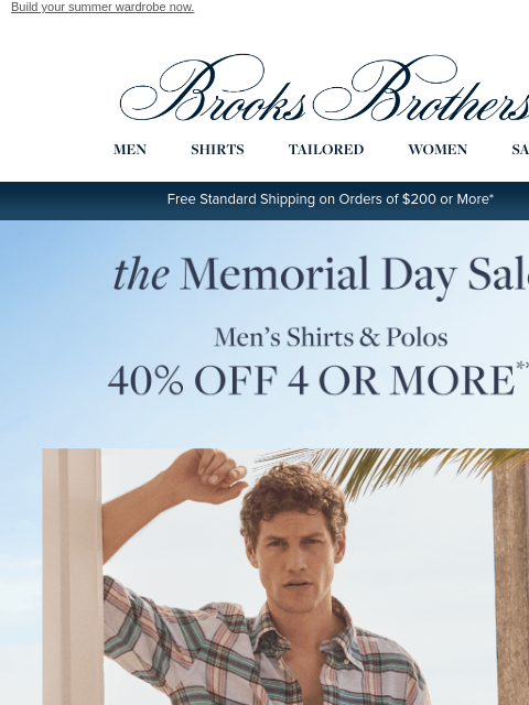 brooksbrothers newsletter: Ends Today: 40% off shirts & polos + an extra 20% ...