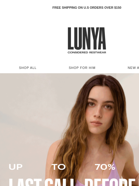 lunya newsletter: SALE FINAL HOURS