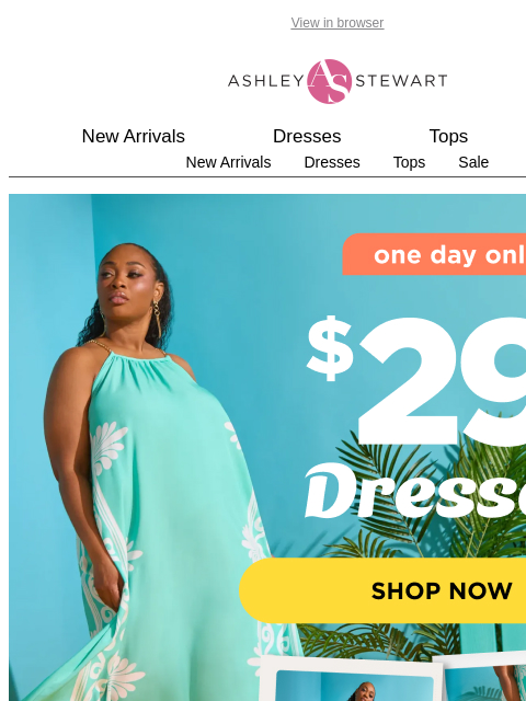 ashleystewart newsletter: 🚨FINAL HOURS🚨 $29.99 DRESSES in-store and online
